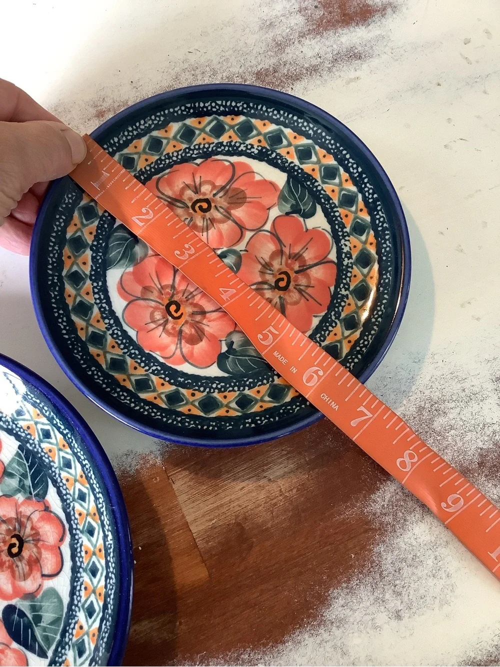 Set Of 3 Three UNIKAT Polish Pottery Plates Floral